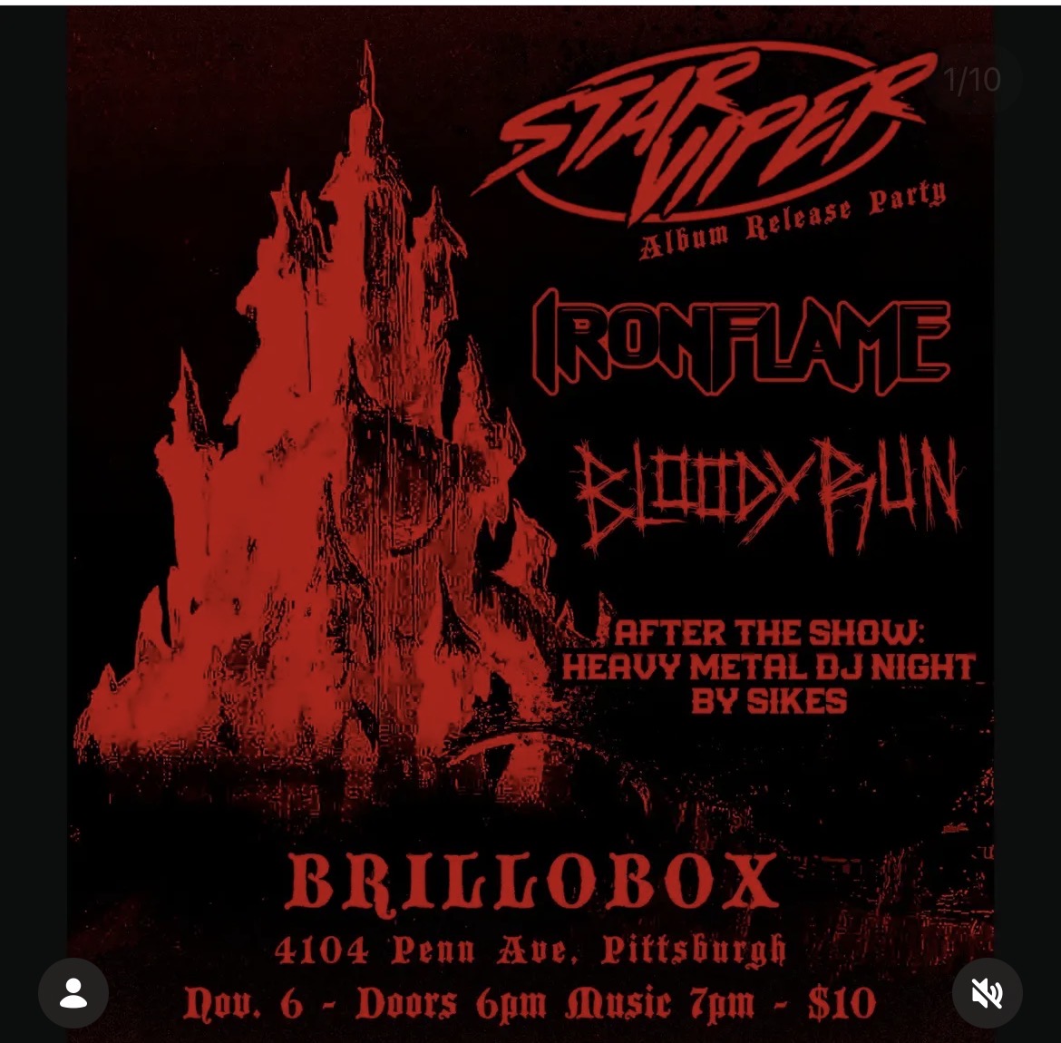 NOVEMBER 6TH 6PM DOORS/ $10 STAR VIPER ALBUM RELEASE!!!! W/ IRON FLAME/ BLOODY RUN/ SIKES